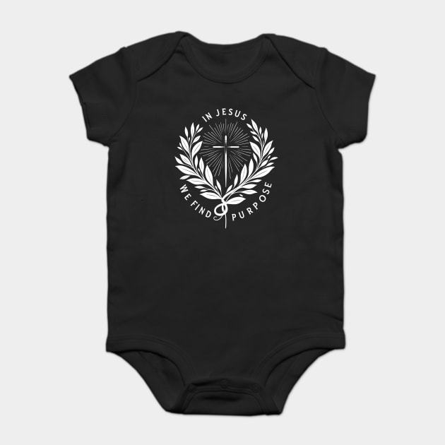 In Jesus We Find Purpose Baby Bodysuit by Frank Ring